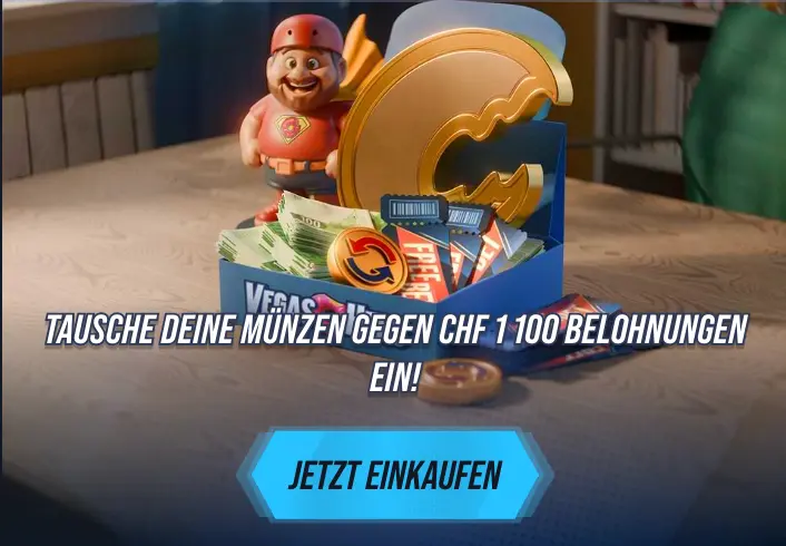 VegasHero Casino – Münzen gegen Belohnungen eintauschen VegasHero Belohnungssystem mit Münzen und Preisen